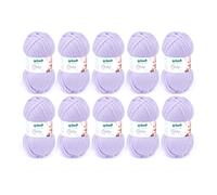 Gründl Laine Baby uni - Laine bébé Douce pour Crocheter et Tricoter-Douce et agréable pour la Peau - 70% polyacrylique, 30% Polyamide - 10 pelotes 50 g / 150 -Taille d’Aiguille 3,5 - 4,5 - Lila