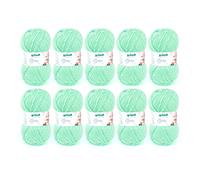 Gründl Laine Baby uni - laine bébé douce pour crocheter et tricoter-douce et agréable pour la peau - 70 % polyacrylique, 30 % polyamide - 10 pelotes 50 g / 150 -taille d’aiguille 3,5 - 4,5 - Mint