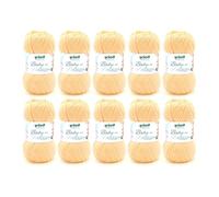 Gründl Laine Baby uni - Laine bébé Douce pour Crocheter et Tricoter-Douce et agréable pour la Peau - 70% polyacrylique, 30% Polyamide - 10 pelotes 50 g / 150 -Taille d’Aiguille 3,5 - 4,5 - Giallo