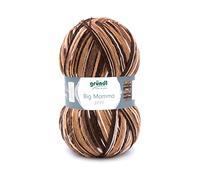 Gründl Laine Big Mamma Print - Laine XXL à tricoter - grosse pelote 400 g / 1040 m - dégradé de laine en 100% polyacrylique - chocolat-marron-chameau-blanc