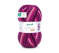 Gründl Laine Big Mamma Print - Laine XXL à tricoter - grosse pelote 400 g / 1040 m - dégradé de laine en 100% polyacrylique - fuchsia-framboise-bordeaux-blanc