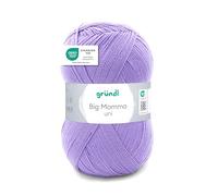 Gründl Laine Big Mamma uni - Laine XXL à tricoter - Fil à tricoter - Doux et agréable pour la peau - 100% acrylique - 1 pelote 400 g / 1040 m - Taille d’aiguille 3,5-4,5 -Violet