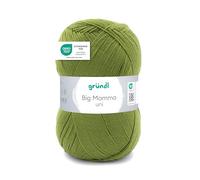 Gründl Laine Big Mamma uni - Laine XXL à tricoter - Fil à tricoter - Doux et agréable pour la peau - 100% acrylique - 1 pelote 400 g / 1040 m - Taille d’aiguille 3,5-4,5 -Vert herbe