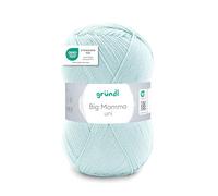 Gründl Laine Big Mamma uni - Laine XXL à tricoter - Fil à tricoter - Doux et agréable pour la peau - 100% acrylique - 1 pelote 400 g / 1040 m - Taille d’aiguille 3,5-4,5 -Menthe