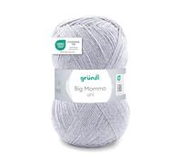 Gründl Laine Big Mamma uni - Laine XXL à tricoter - Fil à tricoter - Doux et agréable pour la peau - 100% acrylique - 1 pelote 400 g / 1040 m - Taille d’aiguille 3,5-4,5 -Gris moyen