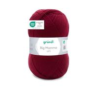 Gründl Laine Big Mamma uni - Laine XXL à tricoter - Fil à tricoter - Doux et agréable pour la peau - 100% acrylique - 1 pelote 400 g / 1040 m - Taille d’aiguille 3,5-4,5 -Cerise