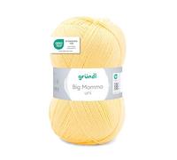Gründl Laine Big Mamma uni - Laine XXL à tricoter - Fil à tricoter - Doux et agréable pour la peau - 100% acrylique - 1 pelote 400 g / 1040 m - Taille d’aiguille 3,5-4,5 -Jaune pastel