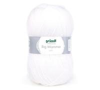 Gründl Laine Big Mamma uni - Laine XXL à tricoter - Fil à tricoter - Doux et agréable pour la peau - 100% acrylique - 1 pelote 400 g / 1040 m - Taille d’aiguille 3,5-4,5 -Blanc