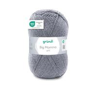 Gründl Laine Big Mamma uni - Laine XXL à tricoter - Fil à tricoter - Doux et agréable pour la peau - 100% acrylique - 1 pelote 400 g / 1040 m - Taille d’aiguille 3,5-4,5 -Gris pierre