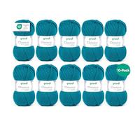 Gründl Laine Classico - laine épaisse pour tricoter et crocheter - douce et respectueuse de la peau - 50 % laine mérinos, 50 % acrylique - 10 pelotes 50 g / 120 m - taille d’aiguille 3,5-4,5 - Petrol