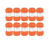 Gründl Laine Classico - Laine épaisse pour Tricoter et Crocheter - Douce et respectueuse de la Peau - 50% Laine mérinos, 50% Acrylique - 10 pelotes 50 g / 120 m - Taille d’Aiguille 3,5-4,5 - Orange