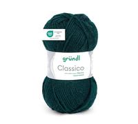 Gründl Laine Classico - laine épaisse pour tricoter et crocheter - douce et respectueuse de la peau - 50% laine mérinos, 50% acrylique - 1 pelote 50 g / 120 m - taille d’aiguille 3,5-4,5 - sapin