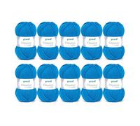 Gründl Laine Classico - Laine épaisse pour Tricoter et Crocheter - respectueuse de la Peau - 50% Laine mérinos, 50% Acrylique - 10 pelotes 50 g / 120 m - Taille d’Aiguille 3,5-4,5 - Bleu Gentiane