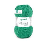 Gründl Laine Classico - laine épaisse pour tricoter et crocheter - respectueuse de la peau - 50% laine mérinos, 50% acrylique - 1 pelote 50 g / 120 m - taille d’aiguille 3,5-4,5 - feuille verte