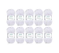 Gründl Laine Classico - laine épaisse pour tricoter et crocheter - respectueuse de la peau - 50 % laine mérinos, 50 % acrylique - 10 pelotes 50 g / 120 m - taille d’aiguille 3,5-4,5 - gris clair