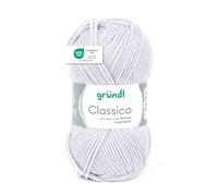 Gründl Laine Classico - laine épaisse pour tricoter et crocheter - respectueuse de la peau - 50% laine mérinos, 50% acrylique - 1 pelote 50 g / 120 m - taille d’aiguille 3,5-4,5 - gris clair