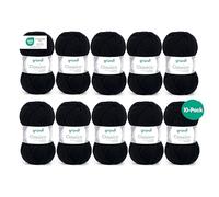 Gründl Laine Classico Laine mérinos 10 pelotes 50 g, Noir