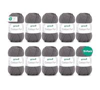 Gründl Laine Cotton Fun Fil à tricoter 10 pelotes 50 g, Anthracite