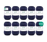 Gründl Cotton Fun laine, coton, Coton, bleu roi, 27.00 x 11.00 x 07.00 cm - Lot de 10
