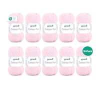 Gründl Laine Cotton Fun - laine pour crocheter - fil à tricoter - facile d’entretien et agréable pour la peau - 100% coton - 10 pelotes 50 g / 115 m - taille d’aiguille 3-4 - orchidèe