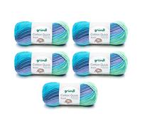 Gründl Laine Cotton Quick Batik - laine fine pour le crochet avec dégradé de couleurs - brillante et respectueuse de la peau - 100% coton - 5 pelotes 100 g / 260 m - taille d’aiguille 3-4 Bleu-violet