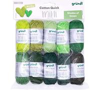 Gründl laine Cotton Quick Mini Shades Kit tricot et crochet Miniature 10 x 15 g, 100% Baumwolle, 15 g / 37 m, vert
