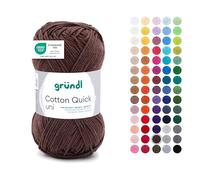 Gründl Laine Cotton Quick uni - 100% coton - 50 g / 125 m - Couleur 122 Marron