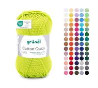 Gründl Laine Cotton Quick uni Fil à crocheter 1 pelote 50 g, Vert