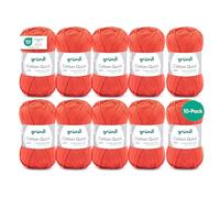Gründl Fil à Tricoter/Crocheter Cotton Quick Uni, 10 pelotes de 50 g (Fil aux Couleurs joyeuses 100% Coton, certifié Oeko-TEX, 50 g / 125 m, grosseur d'aiguilles : 3-4, 10 x 50 g), Arancione
