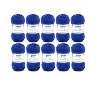 Gründl Laine Cotton Quick uni Fil à crocheter 10 pelotes 50 g, Marine | laine fine pour crochet - fil à tricoter - fil à crocheter - brillante et douce pour la peau - 100 % coton - 50 g / 125 m