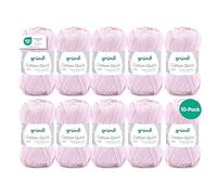 Gründl Laine Cotton Quick uni Fil à crocheter 10 pelotes 50 g, Rose
