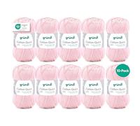 Gründl Laine Cotton Quick uni Fil à crocheter 10 pelotes 50 g, Rose clair