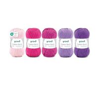 Gründl Laine Cotton Quick uni Fil à crocheter 5 pelotes 50 g, Rose