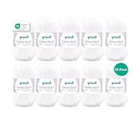 Fil à tricoter/crocheter Gründl Cotton Quick Uni, 10 pelotes de 50 g (fil aux couleurs joyeuses 100 % coton, certifié OEKO-TEX, 50 g / 125 m, grosseur d'aiguilles : 3 - 4, 10 x 50 g), Crema