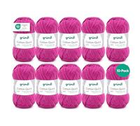 Fil à tricoter/crocheter Gründl Cotton Quick Uni, 10 pelotes de 50 g (fil aux couleurs joyeuses 100 % coton, certifié OEKO-TEX, 50 g / 125 m, grosseur : 3 - 4, 10 x 50 g), Orchid