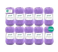 Gründl Fil à Tricoter/Crocheter Cotton Quick Uni, 10 pelotes de 50 g (Fil aux Couleurs joyeuses 100% Coton, certifié Oeko-TEX, 50 g / 125 m, grosseur d'aiguilles : 3-4), Lavender