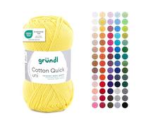 Fil à tricoter - GRÜNDL - Cotton Quick Uni - 100% coton - 50g - Jaune