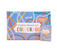 Gründl Laine Cotton Quick uni valise de 70 couleurs avec instructions - laine fine pour crocheter - fil à tricoter - doux pour la peau - 100% coton - 70 pelotes 50 g / 125 m - taille d’aiguille 3 - 4