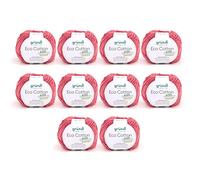 Gründl Laine Eco Cotton (fil 100% coton biologique, certifié Oeko-Tex®, facile d'entretien et lavable, 50 g/105 m, taille des aiguilles : 3,50-4,50 mm, 10 x 50 g), rose