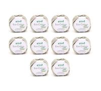 Gründl Laine Eco Cotton - Laine pour crochet - Laine pour tricot - Fil à crochet - Douce et douce pour la peau - 100% coton bio - 10 pelotes de 50 g / 105 m - Taille des aiguilles 3,5 à 4,5 - Naturel