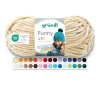 Gründl Laine Funny uni Laine chenille 1 pelote 100 g, Beige