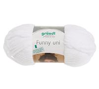 Gründl Laine Funny uni - chenille douce 100% polyester 100 g/120 m aig. 5-6 blanc