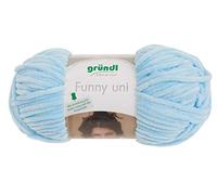 Gründl Laine Funny uni Laine chenille 1 pelote 100 g, Bleu pastel