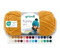 Gründl Laine Funny uni Laine chenille 1 pelote 100 g, Moutarde