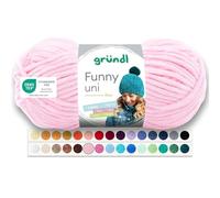 Gründl Fil à tricoter Funny uni – laine chenille 100% polyester 100 g/120 m aig. 5–6 Rose pastel
