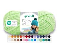 Gründl Fil à tricoter Funny uni – laine chenille 100% polyester 100 g aiguilles 5–6 vert clair