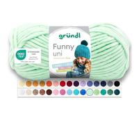 Gründl Laine Funny uni - laine chenille douce pour crocheter - douillette et douce pour la peau - 100% polyester - 1 pelote 100 g / 120 m - taille d’aiguille 5 - 6 - vert pastel
