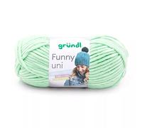 Gründl Funny Uni Fil à tricoter et crochet (fil chenille velouté 100% polyester, 100 g/120 m, taille des aiguilles 5-6, 1 x 100 g) Vert pastel