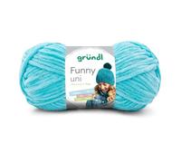 Gründl Laine Funny uni - laine chenille douce pour crocheter - douillette et douce pour la peau - 100% polyester - 1 pelote 100 g / 120 m - taille d’aiguille 5 - 6 - turquoise