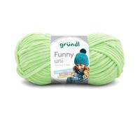 Gründl Laine Funny uni - laine chenille douce pour crocheter - douillette et douce pour la peau - 100% polyester - 1 pelote 100 g / 120 m - taille d’aiguille 5 - 6 - vert clair